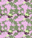 Pink and Gray Seamless cherry blossom Pattern