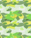 Green Orchids Seamless pattern with Yellowish color combination Royalty Free Stock Photo