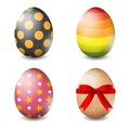 Vector illustration of Easter eggs collection on a white background - Vector Royalty Free Stock Photo