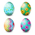 Vector illustration of Easter eggs collection on a white background - Vector Royalty Free Stock Photo