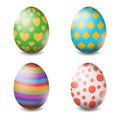 Vector illustration of Easter eggs collection on a white background - Vector Royalty Free Stock Photo