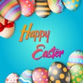 Happy easter egg background template.Can be used for greeting card, brochure , ad, wallpaper,flyers, invitation, posters.