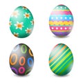 Vector illustration of Easter eggs collection on a white background - Vector Royalty Free Stock Photo