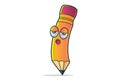 Vector Cartoon Illustration Of Cute Pencil.