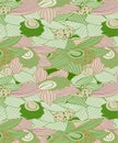 Orchids Floral Dark & Light Green Pattern Seamless