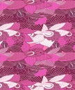 Seamless Purple & Pink Orchids Pattern Seamless Royalty Free Stock Photo