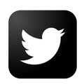 Twitter logo icon bird vector element in black on white background Royalty Free Stock Photo