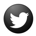 Twitter logo icon bird vector in black element on white background Royalty Free Stock Photo