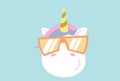 Vector Cartoon Illustration Of Cute Unicorn. Royalty Free Stock Photo