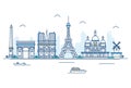 Vector Cartoon Illustration Of Skylines. Royalty Free Stock Photo