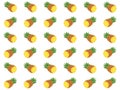 Pineapple vector icons set on white background Royalty Free Stock Photo