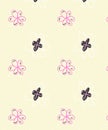 Cute little black and pink flowers pattern