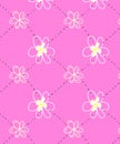 White flowers seamless pattern with pink background