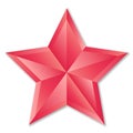 Shiny Red Star in White Background