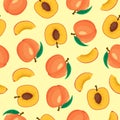 PEACH FRUIT SEAMLESS PATTERN