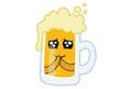 Vector Cartoon Illustration Of Cute Beer Cup. Royalty Free Stock Photo