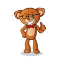 Teddy bear doll geek mascot vector cartoon art illustration