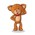 Teddy bear mocking mascot vector cartoon art illustration