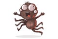 Vector Cartoon Illustration Of Cute Spider.