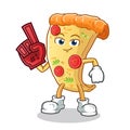Pizza number one fan mascot vector cartoon illustration Royalty Free Stock Photo
