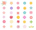 Flower color icon set Royalty Free Stock Photo