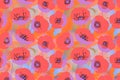 Seamless floral vector pattern with art poppy. Royalty Free Stock Photo