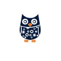 Creative blue owl illustration - Stock vector illustration