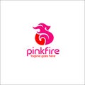 Pink fire logo- Stock vector illustration