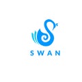 Swan logo vector design - stock vector illustration