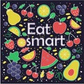 Eat smart. Healthy lifestyle concept. Slogan.