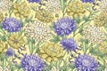 Vector floral seamless pattern. Royalty Free Stock Photo