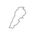 Vector isolated illustration icon with simplified map of Lebanon Lebanese Republic.