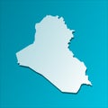 Vector isolated illustration icon with simplified map of Republic of Iraq.