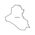 Vector isolated illustration icon with simplified map of Republic of Iraq.