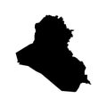 Vector isolated illustration icon with simplified map of Republic of Iraq. Black silhouette