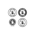 Salt free and no salt food ingredient circle label icon set. Royalty Free Stock Photo