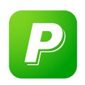PayPal online bank logo button icon in green vector with modern gradient design illustrations on white background