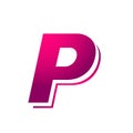 PayPal online bank logo button icon in pink vector with modern gradient design illustrations on white background