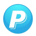 PayPal online bank logo button icon in blue vector with modern gradient design illustrations on white background