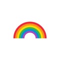 Rainbow arch colorful vector icon with primary color spectrum. Royalty Free Stock Photo