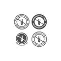 Preservative free and no preservatives ingredient circle label icon set.