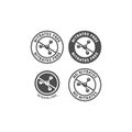 Nitrate free and no nitrates ingredient circle label icon set. Royalty Free Stock Photo
