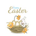 Happy Easter vector greeting card.