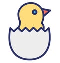 Broken egg, chick Isolated Vector icon which can easily modify or edit