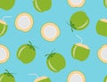 Vector illustration of coconuts seamless pattern