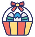 Basket, easter Isolated Vector icon which can easily modify or edit Royalty Free Stock Photo