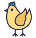 Chicken, cock Isolated Vector icon which can easily modify or edit