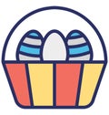 Basket, easter Isolated Vector icon which can easily modify or edit Royalty Free Stock Photo