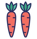 Carrots, fruit Isolated Vector icon which can easily modify or edit Royalty Free Stock Photo