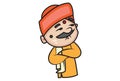 Vector cartoon Illustration of Pandit.